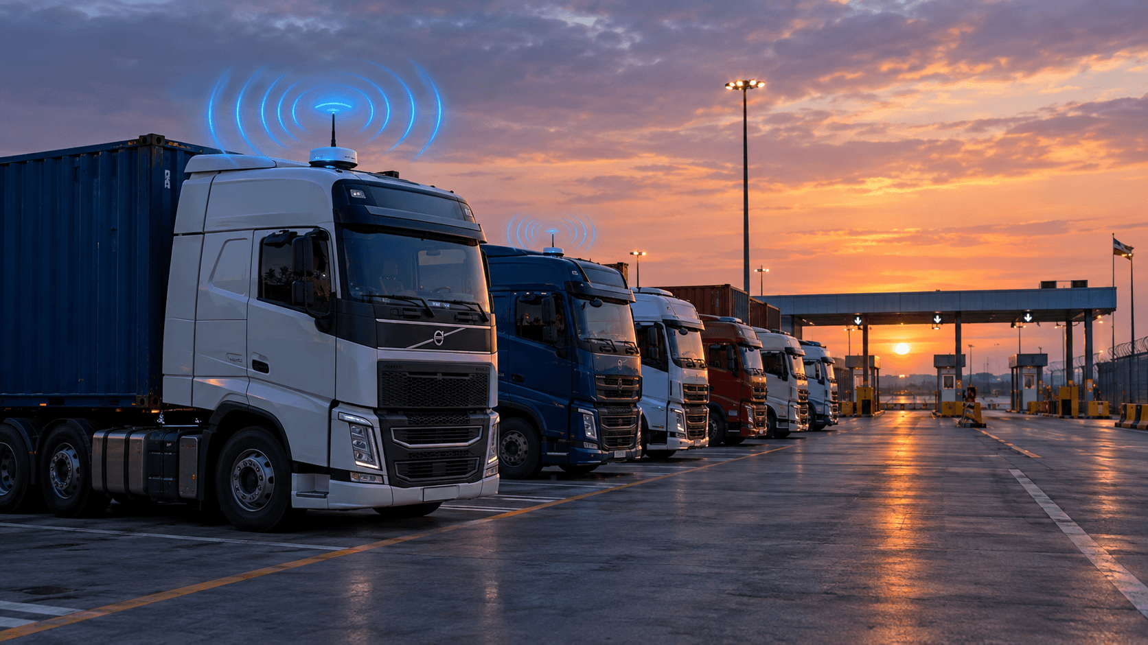 Photo: cross-border logistics or fleet in motion